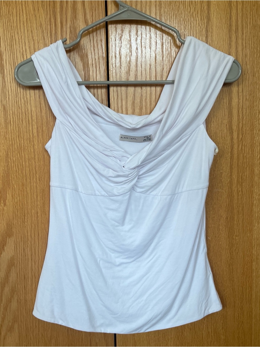 White Draped Sleeveless Top